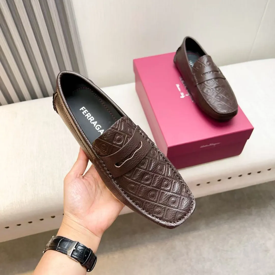 Men's men's shoes 💰620 Ferragamo new high-end quality 🔥 imported lychee pattern ➕ cowhide lining size 38-45